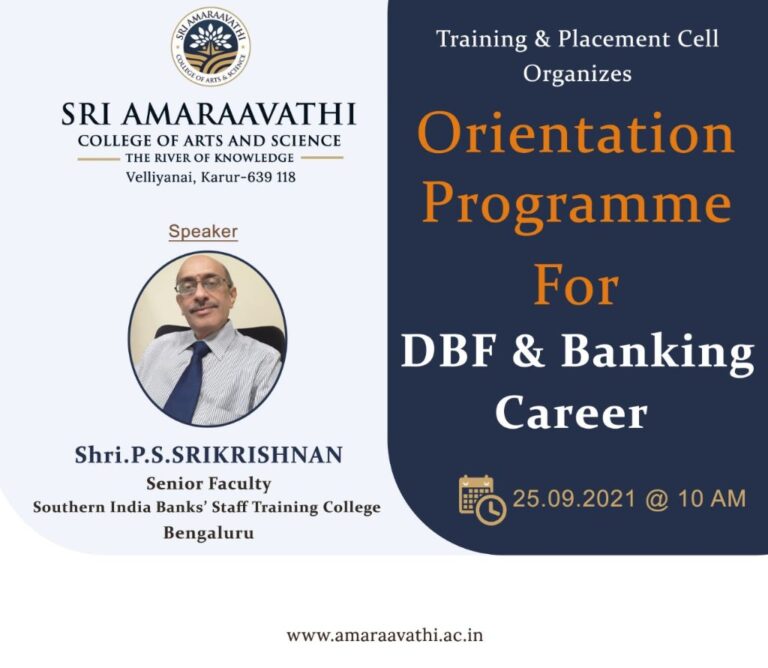 Orientation Programme for DBF and Banking Career