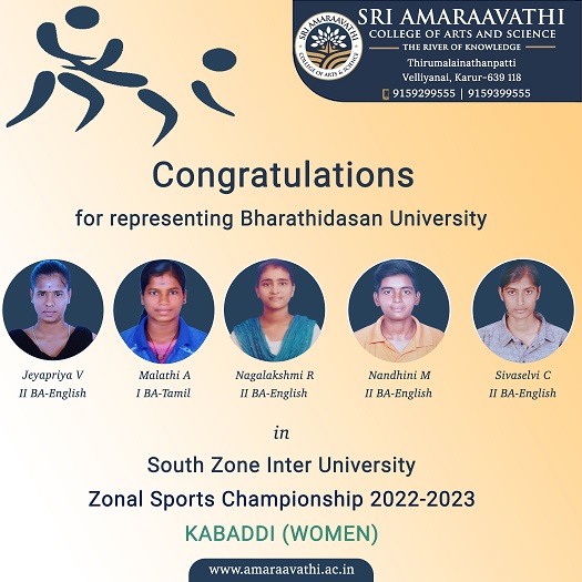 Represnting for Bharathidasan University – Kabaddi (Womens)